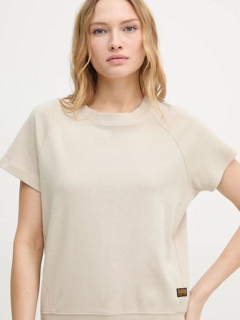G-Star t-shirt bawełniany damski kolor beżowy - zdjęcie produktu nr 1