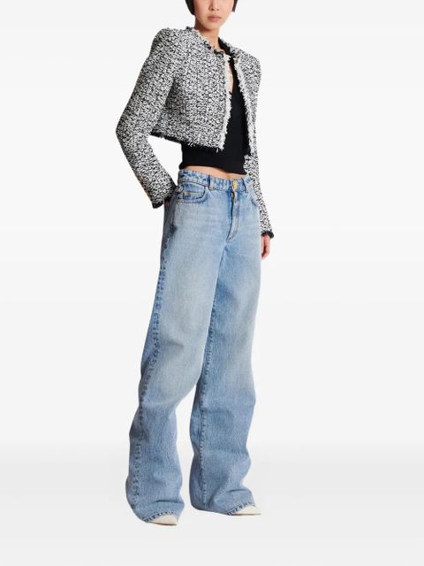 Balmain tweed fringed jacket - White