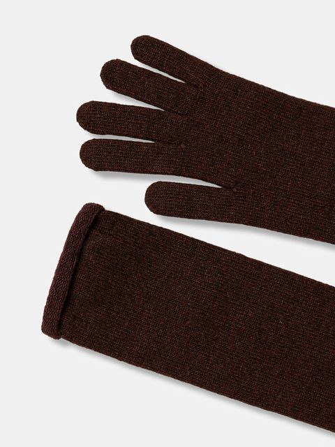 Answear.LAB rękawiczki z dodatkiem wełny damskie kolor brązowy
