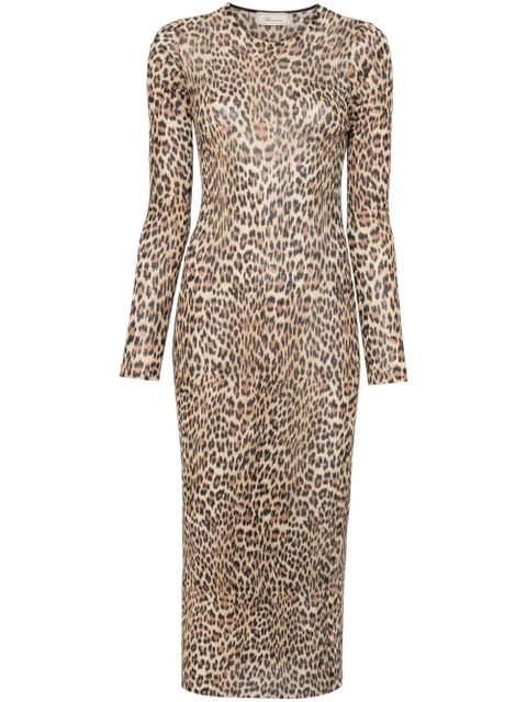Blumarine leopard-print knit midi dress - Brown - zdjęcie produktu nr 1