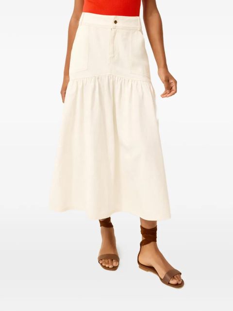 Marie Oliver ruffled full skirt - Neutrals