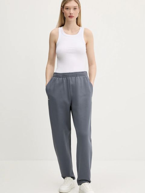 Pangaia spodnie dresowe bawełniane kolor szary gładkie 10001759