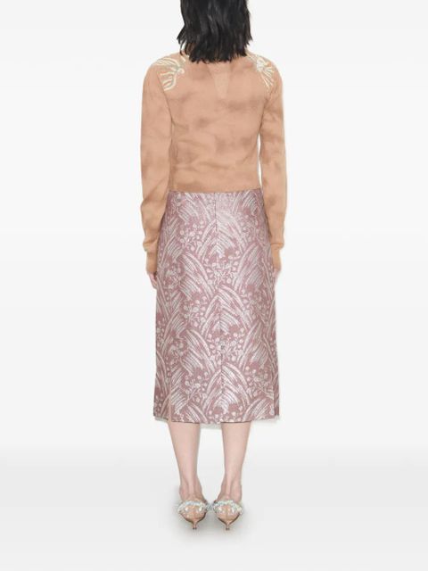 Tory Burch silk jacquard skirt - Pink