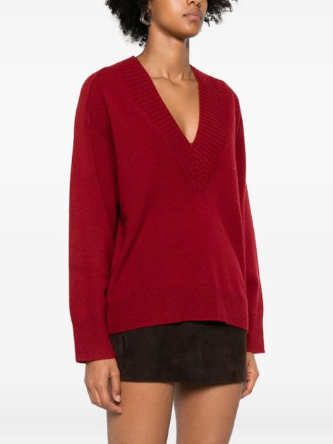 LouLou de Saison V-neck cashmere sweater - Red - zdjęcie produktu nr 2