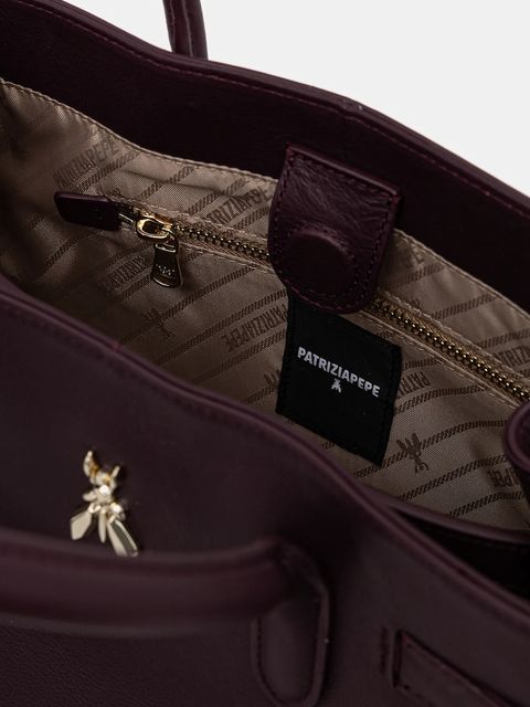 Patrizia Pepe torebka skórzana kolor fioletowy 8B0282 L162