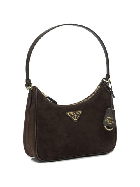 Prada Re-Edition 2005 suede shoulder bag - Brown