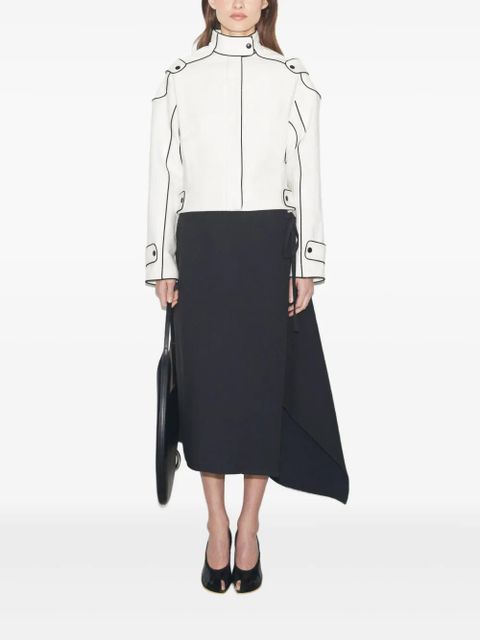 Tory Burch contrast-stitch cropped jacket - White
