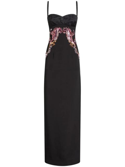 ETRO embroidered silk dress - Black - zdjęcie produktu nr 1