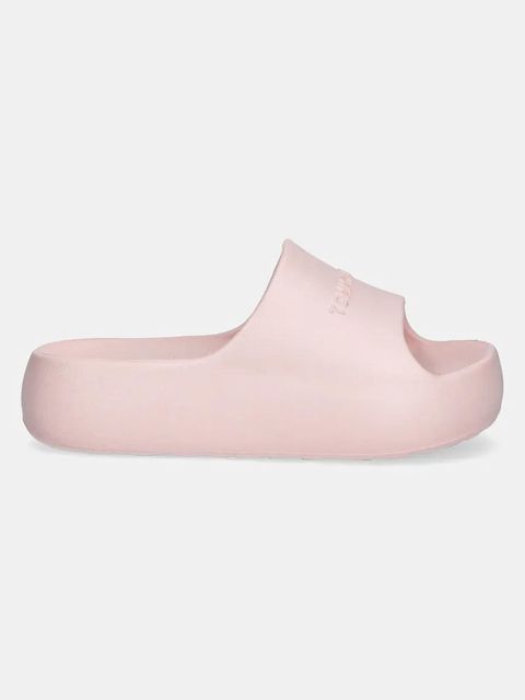 Tommy Jeans klapki CHUNKY POOL SLIDE ESS damskie kolor różowy na platformie EN0EN02879 - zdjęcie produktu nr 2