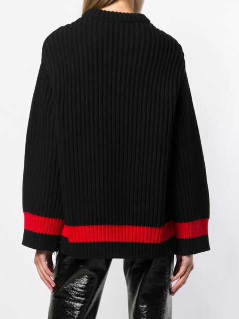 Alexander McQueen zipped sleeves chunky knit sweater - Black - zdjęcie produktu nr 2