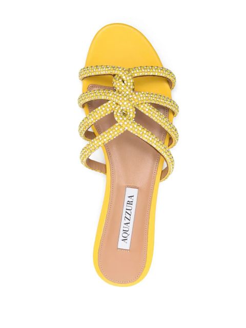 Aquazzura crystal-embellished flat sandals - Yellow