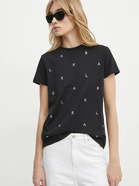 Karl Lagerfeld t-shirt bawełniany damski kolor czarny A1W17078 - zdjęcie produktu nr 1