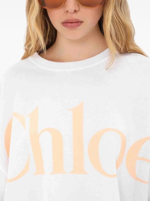 Chloé cropped cotton t-shirt - White - zdjęcie produktu nr 2