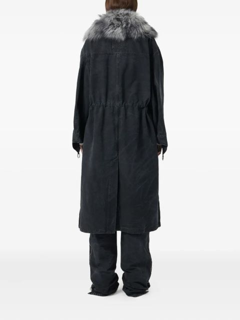 Blumarine fur-trimmed parka - Black