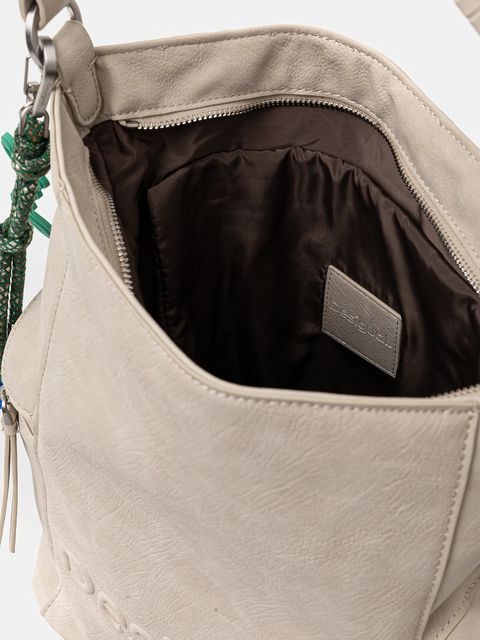 Desigual plecak HALF LOGO ARICA PIE damski kolor beżowy mały gładki 25WAKP30