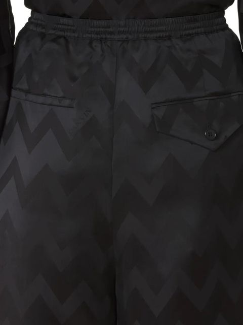Lanvin chevron-pattern drawstring trousers - Black