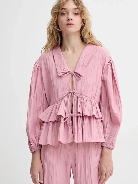 Stine Goya koszula damska kolor różowy relaxed z kołnierzykiem klasycznym SG-SS25-T054-2342 - zdjęcie produktu nr 1