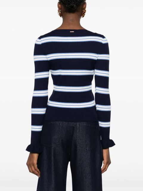 TWINSET striped ruffled top - Blue