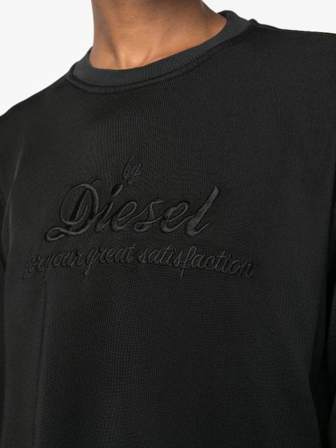 Diesel embroidered-logo crew neck sweatshirt - Black