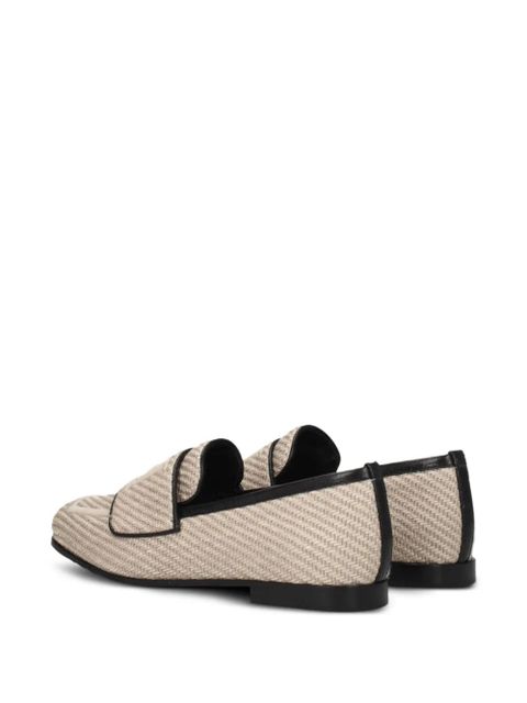 Max Mara woven leather-trim loafers - Neutrals