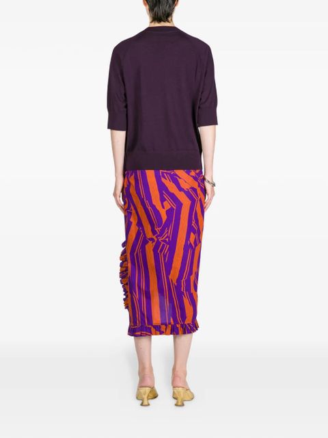 DRIES VAN NOTEN short-sleeve merino sweater - Purple