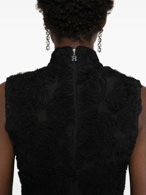 ROTATE BIRGER CHRISTENSEN flower-mesh maxi dress - Black