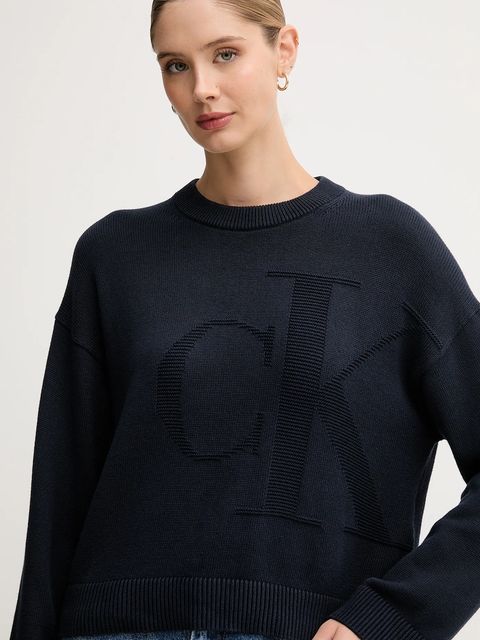 Calvin Klein Jeans sweter bawełniany damski kolor granatowy LV047D304G