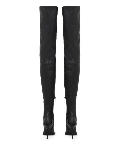 Marine Serre Ms Crush smooth-leather thigh over-the-knee boots - Black