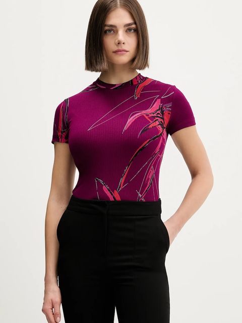 Desigual t-shirt LALA damski kolor bordowy 25WWTK16 - zdjęcie produktu nr 1