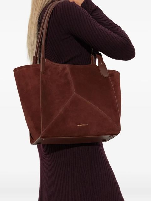 Victoria Beckham logo-detail leather tote bag - Brown