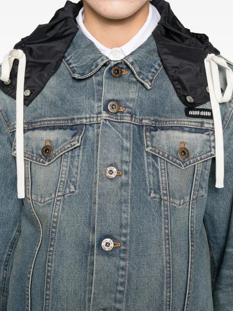 Miu Miu hooded denim jacket - Blue