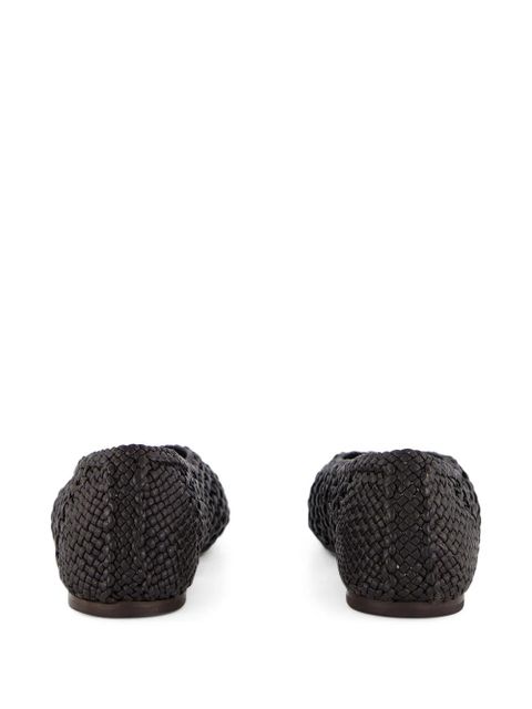 Le Monde Beryl Regency knotted leather ballet flats - Brown