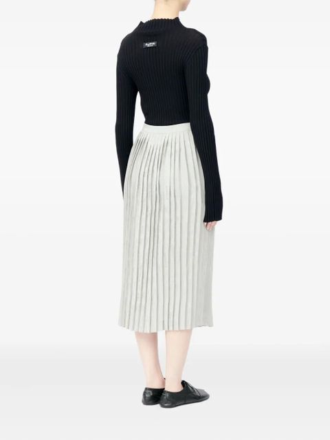 MM6 Maison Margiela pleated straight skirt - Grey