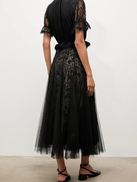 Answear.LAB spódnica kolor czarny maxi rozkloszowana