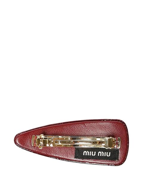 Miu Miu logo-lettering hair clip - Red - zdjęcie produktu nr 2