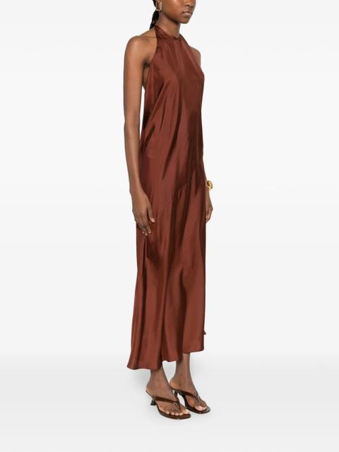St. Agni halterneck twill maxi dress - Brown - zdjęcie produktu nr 2