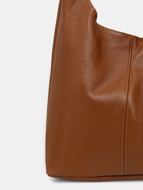 Answear.LAB torebka skórzana kolor brązowy