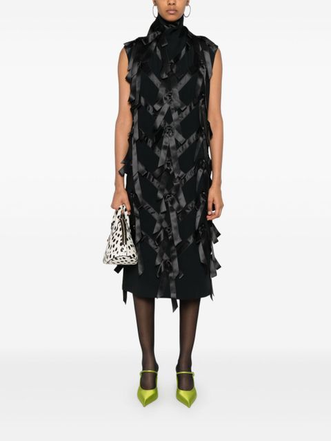 Prada bow-appliqué midi dress - Black - zdjęcie produktu nr 2