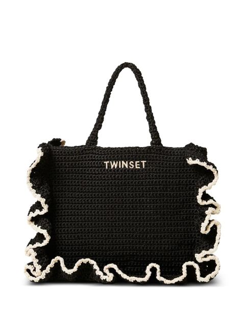 TWINSET ruffled-trim tote bag - Black - zdjęcie produktu nr 1