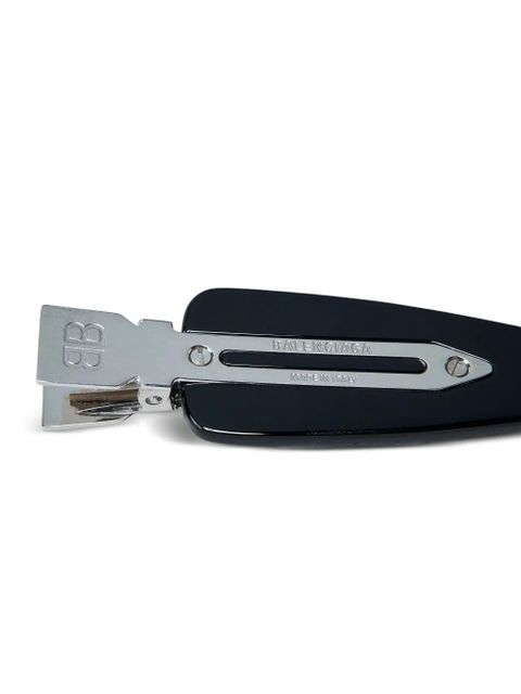 Balenciaga set of two engraved logo hair clip - Black