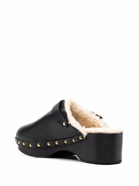 Ancient Greek Sandals closed leather clogs - Black