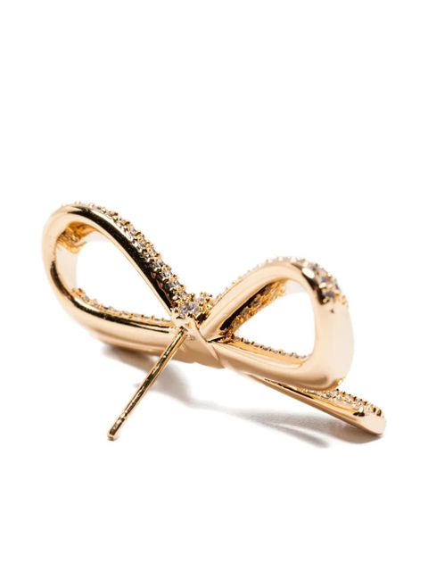 Self-Portrait bow crystal earrings - Gold - zdjęcie produktu nr 2