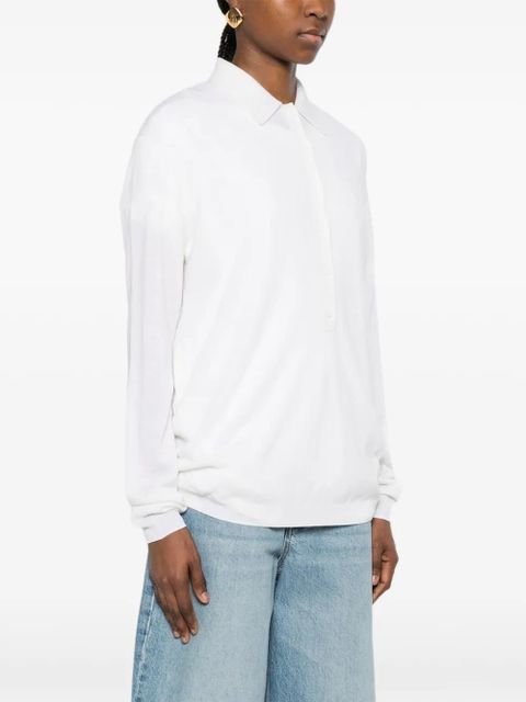 The Frankie Shop Tala long-sleeve polo shirt - White