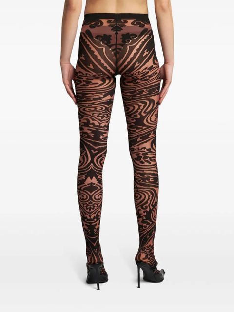 ETRO Paisley Tattoo tights - Black