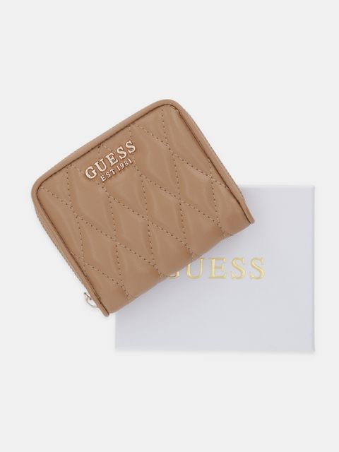 Guess portfel VALLA damski kolor brązowy SWQG81 22137