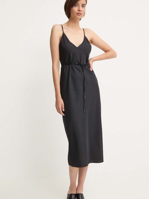 Calvin Klein sukienka kolor czarny midi prosta K20K207566
