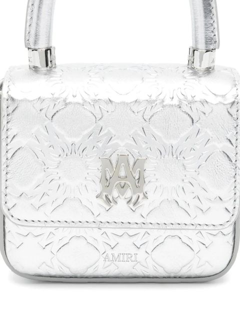 AMIRI embossed top handle mini bag - Silver