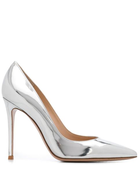 Gianvito Rossi Gianvito 105mm metallic-effect pumps - Silver - zdjęcie produktu nr 1