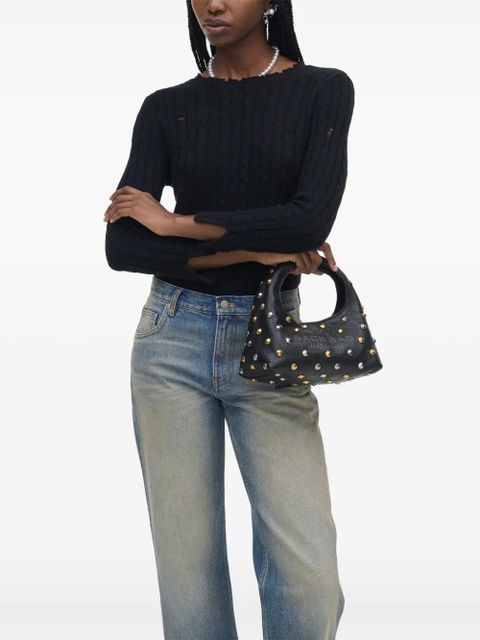 Marc Jacobs The Glam Studs Leather Mini Sack bag - Black - zdjęcie produktu nr 2