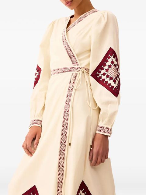 Marie Oliver Naomi embroidered midi dress - Neutrals